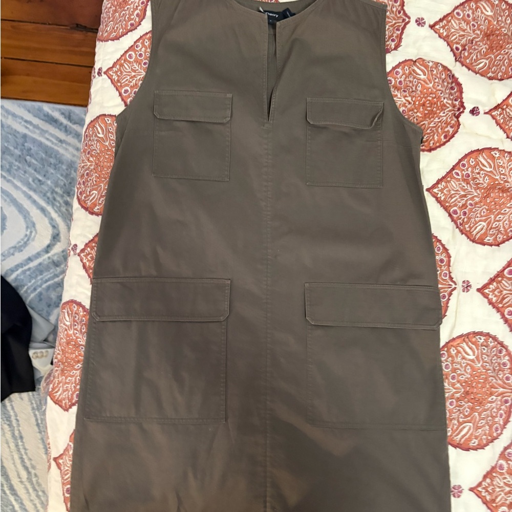 THEORY GREEN UTILITY DRESS
